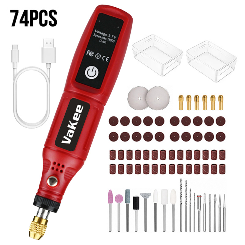 Power Tools Aeg - Vakeeコードレスロータリーツール 15CM ミニ電動研磨ペン 16000RPM 充電式リチウムバッテリー USB‑C