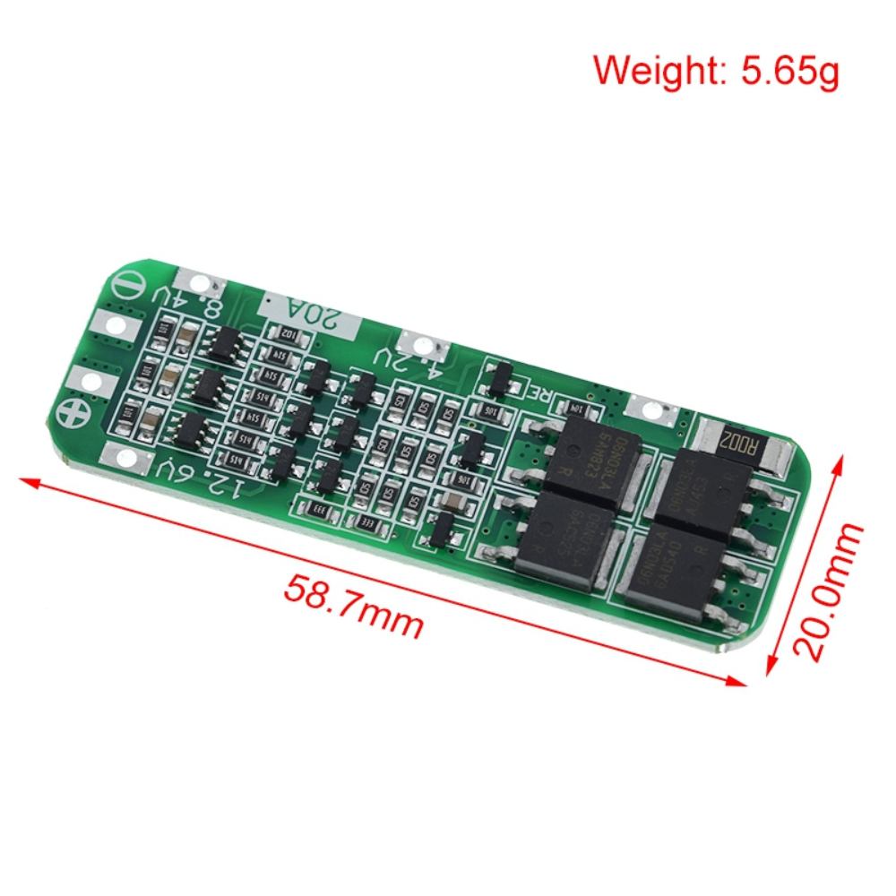 Power Tools Aeg - ドリルモーター用PCBMS保護ボード,3s 20a li-ionバッテリー18650充電器,12.6v,64x20x 3.4mm