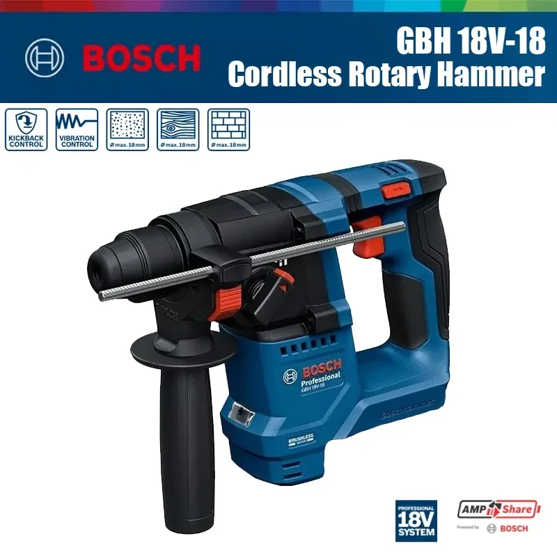 Power Tools Impact - ボッシュ GBH 18V-18 コードレスロータリーハンマー 1.5J インパクトドリル
