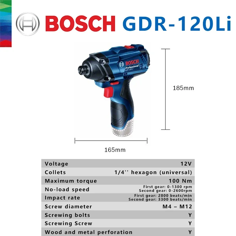 ボッシュ純正 GDR 120-LI 充電式コードレスインパク - Power Tools Impact のレビューと価格