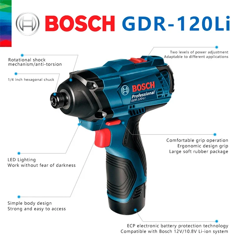 ボッシュ純正 GDR 120-LI 充電式コードレスインパク - Power Tools Impact のレビューと価格